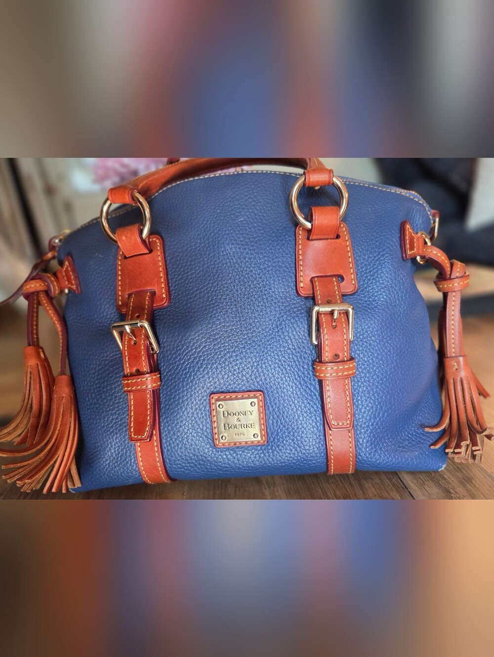 Dooney & Bourke Pebble Grain Bristol Satchel - Midnight Blue (No Strap)